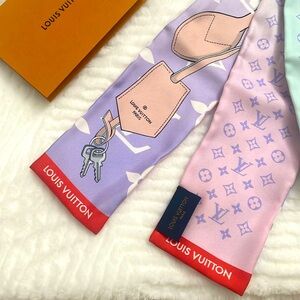 LV Silk Monogram Gradient By The Pool Bandeau Purple and Blue
